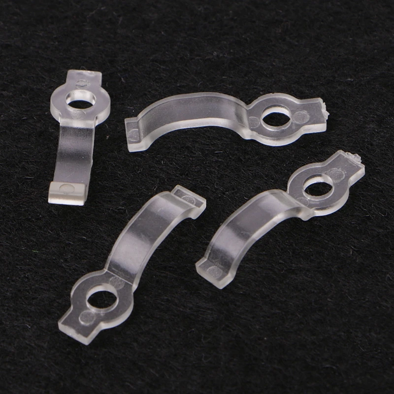 

100 Pcs Mounting Bracket 10mm Fixing Clip For 5050 LED Strip Light with Screws Plastic