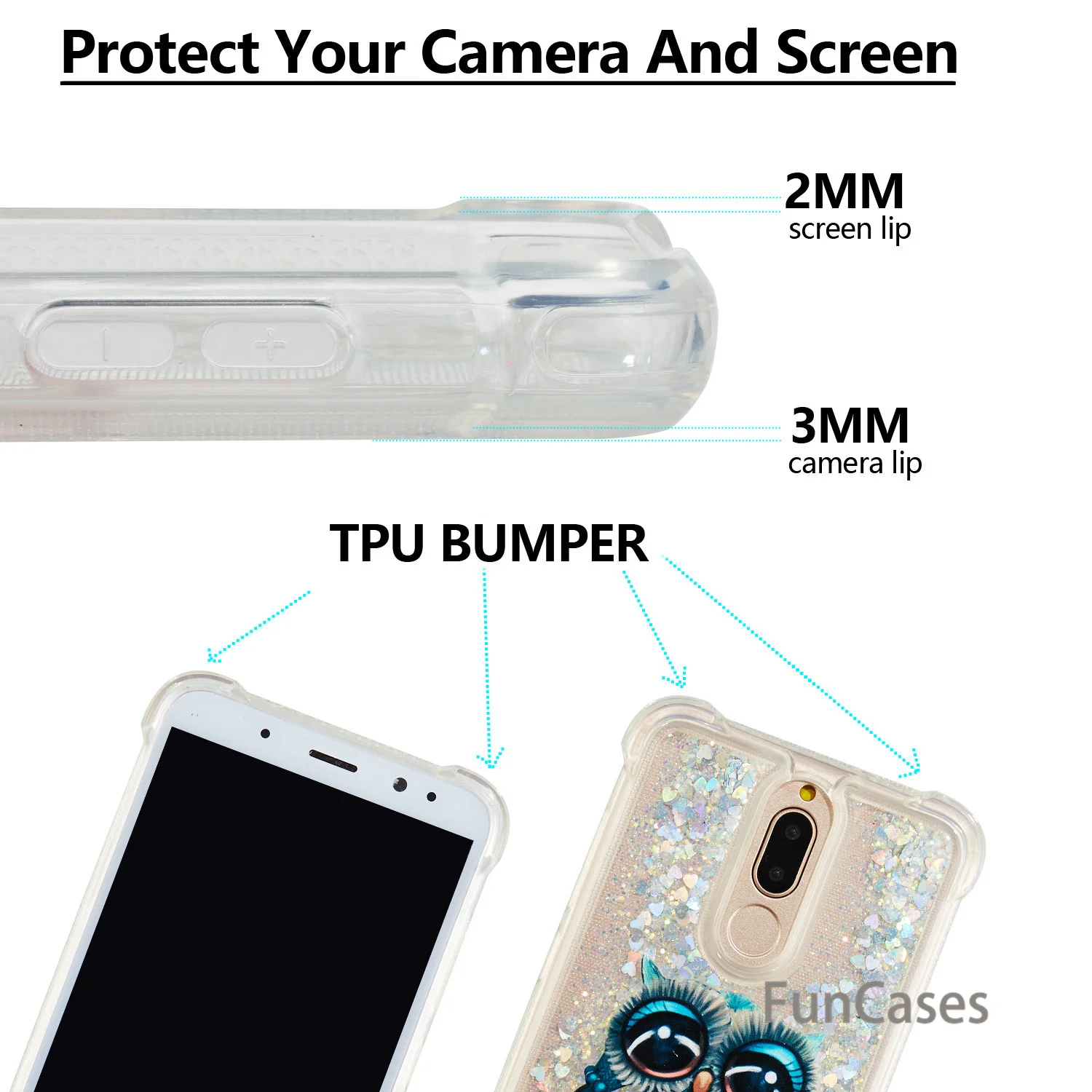 Чехол с блестками и совой для huawei mate 10 Lite мягкий ТПУ чехол телефона Ascend Maimang 6 Huawey