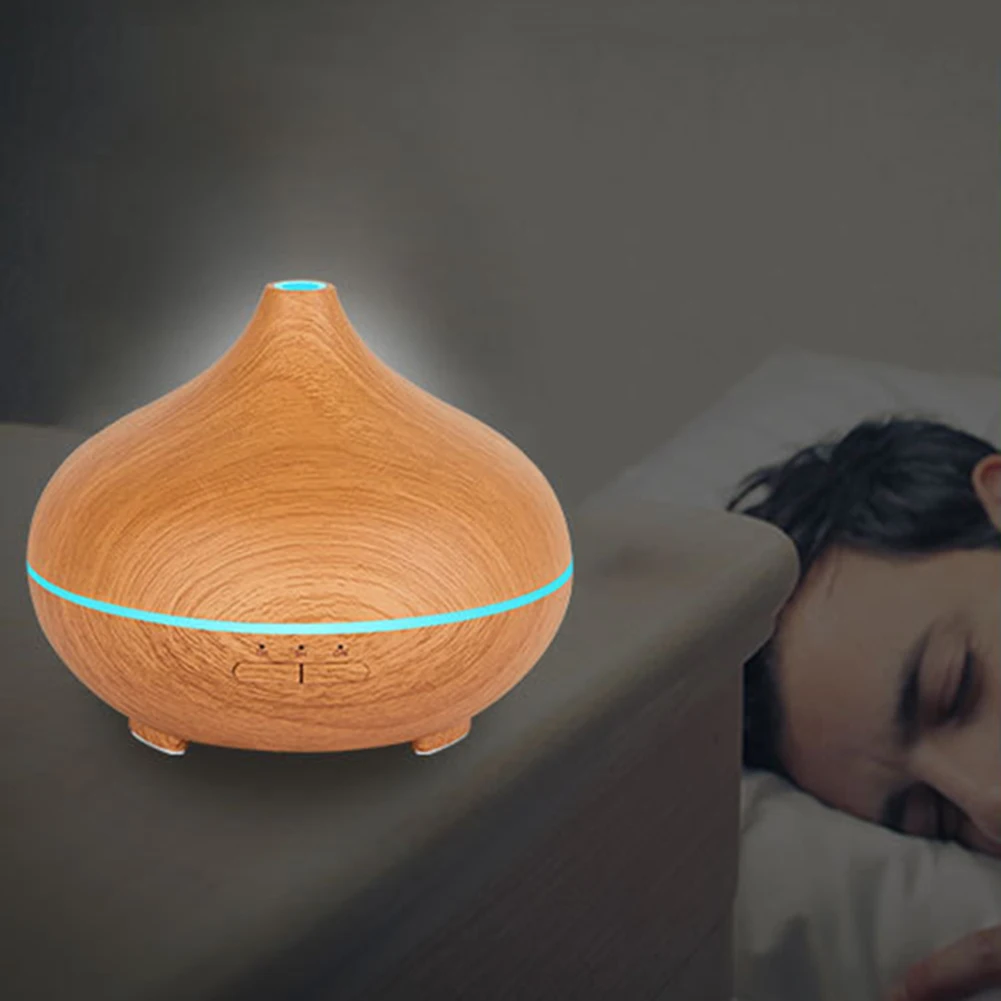 

300ml Aroma Air Humidifier Wood Grain With LED Lights Essential Oil Diffuser Aromatherapy Electric Mist Maker For Home