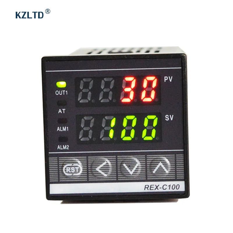 KZLTD REX C100 SSR теплоотвод типа K ПИД регулятор температуры реле термостат 40 А
