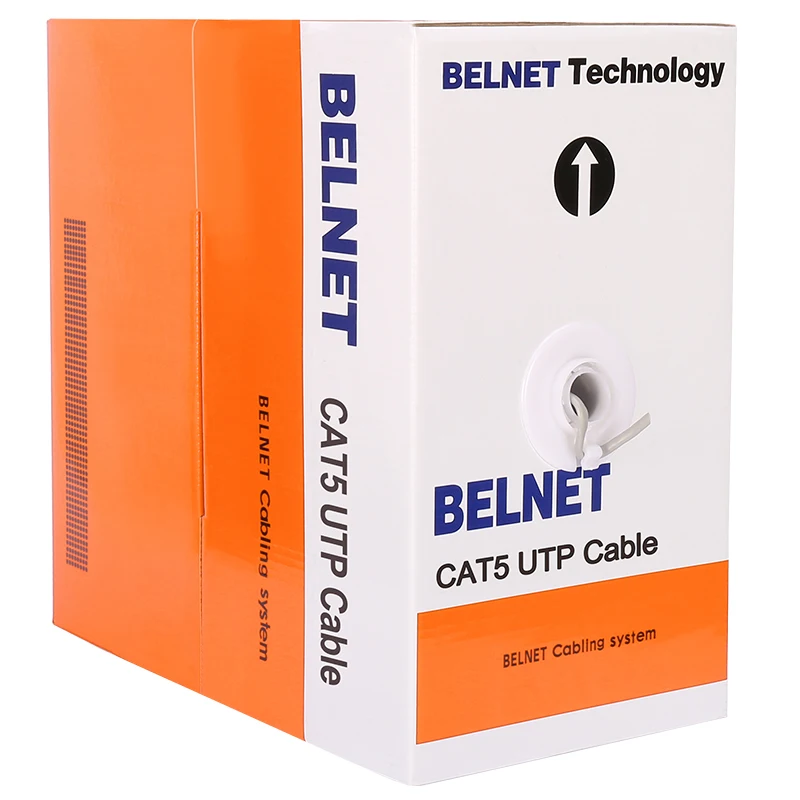 Экономический 1000ft 305m серый UTP CAT5e кабель OFC медный провод коробка кабель RJ45 сеть витые пары для 100Base-T 100 Мбит/с Ethernet
