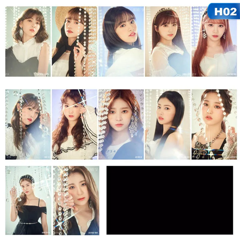 02 IZ* ONE IZONE 2-й Мини альбом сердце* IZ COLORIZ LOMO Набор открыток фото карта ПВХ хрустальные наклейки для автобусных студенческих карт - Цвет: 02