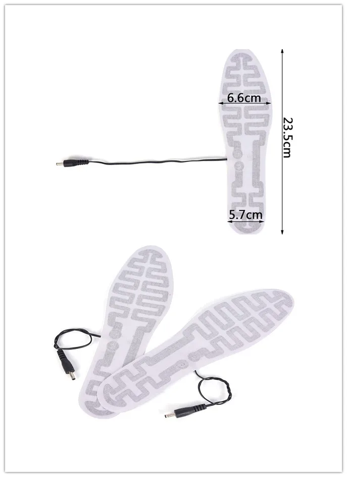 Одна пара стельки с подогревом от USB зимняя грелка для ног из углеродного волокна