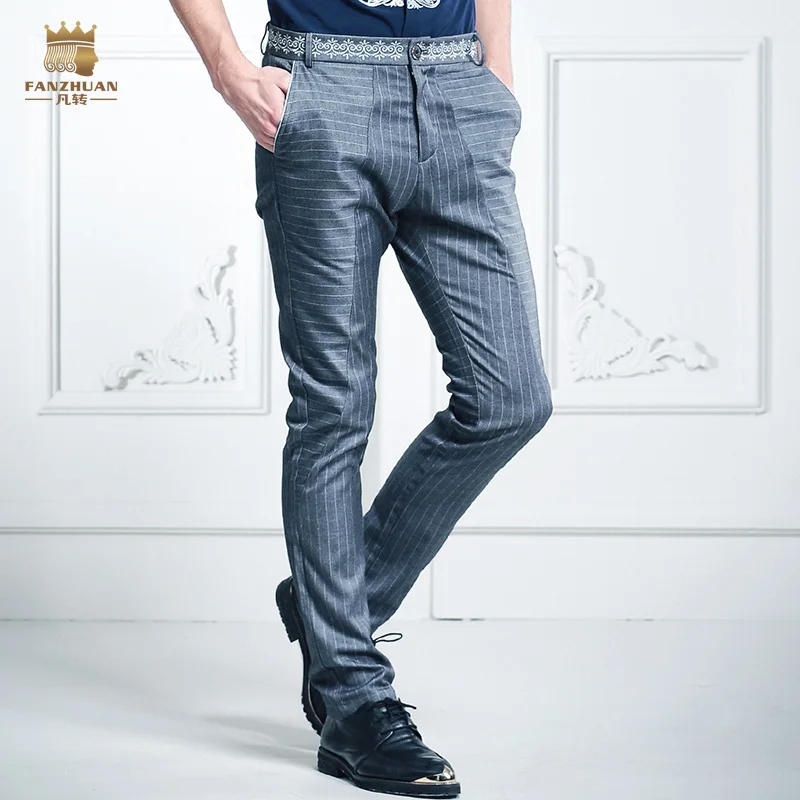 Fanzhuan Бесплатная доставка модные повседневные мужские Для мужчин полосы шить