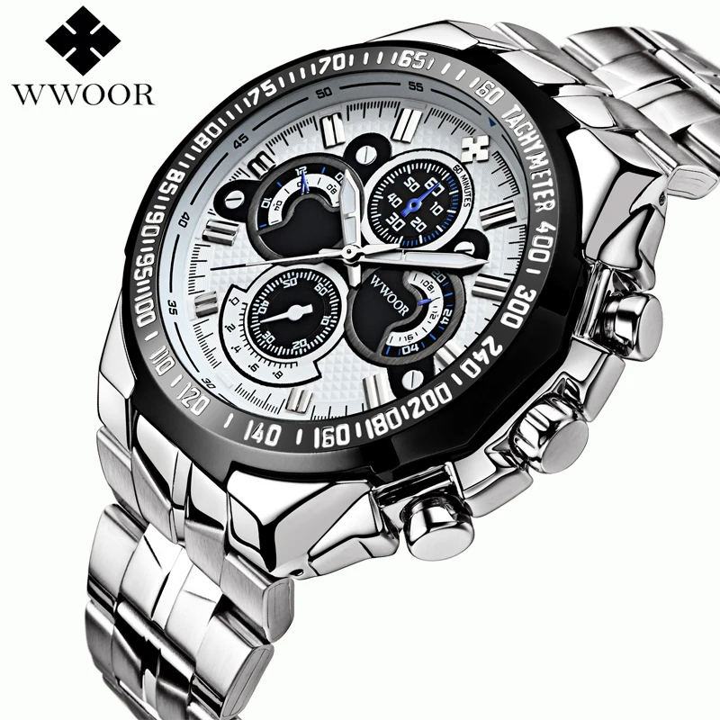 WWOOR мужские часы 2019 лучшие брендовые Роскошные спортивные большие военные
