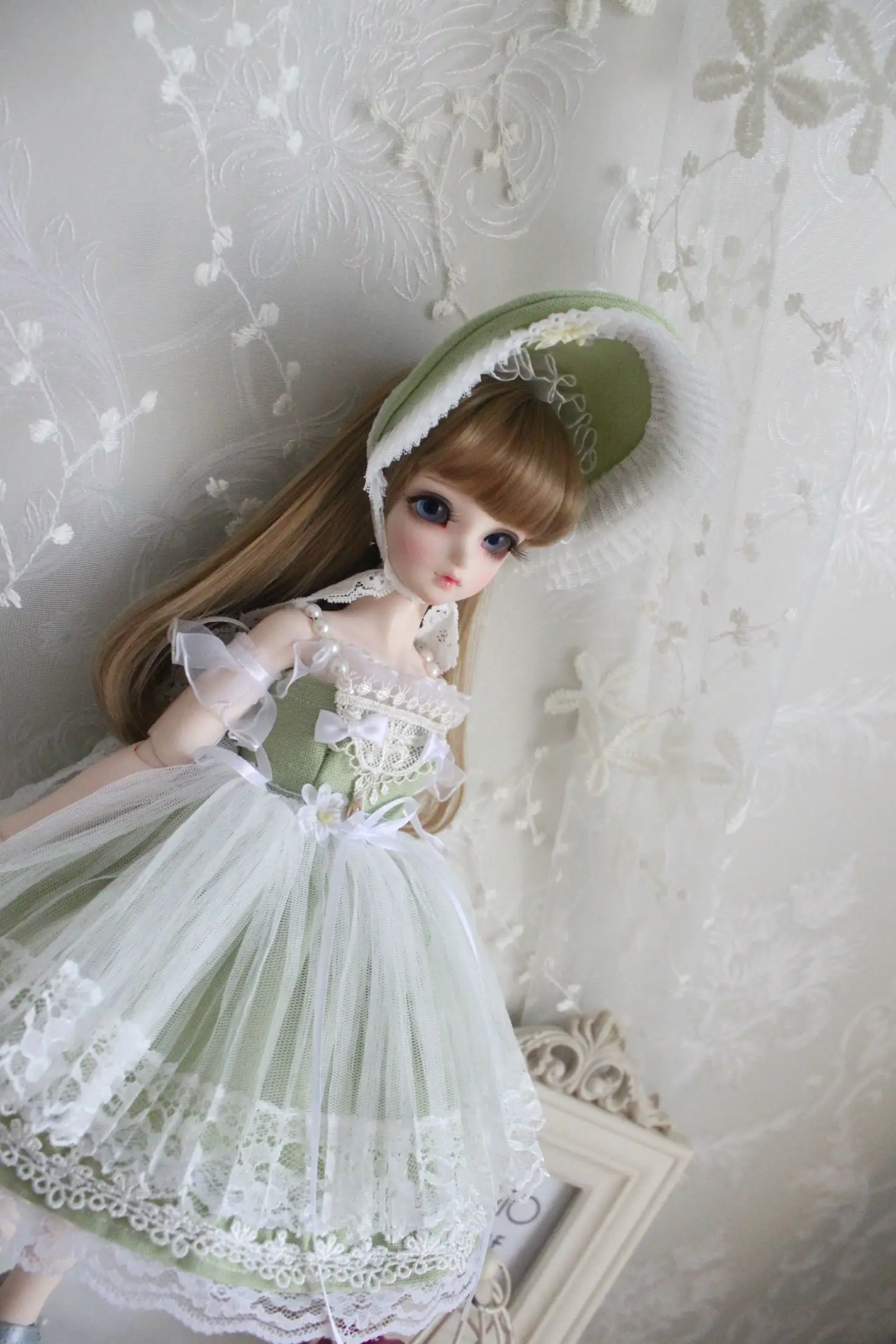 Одежда для кукол 1/6 1/4 платье для куклы платье костюм для 1/6 1/4 BJD аксессуары для кукол sd 3 цвета платье+ BB шляпа+ вуаль кружевная юбка