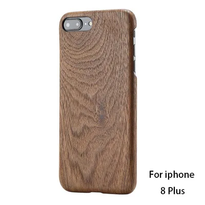 Натуральный Деревянный чехол для телефона для iphone X для iphone 8 Plus для iphone 8 чехол бамбуковый/орех/палисандр/Черное ледяное дерево/абрикос - Цвет: Walnut For 8plus
