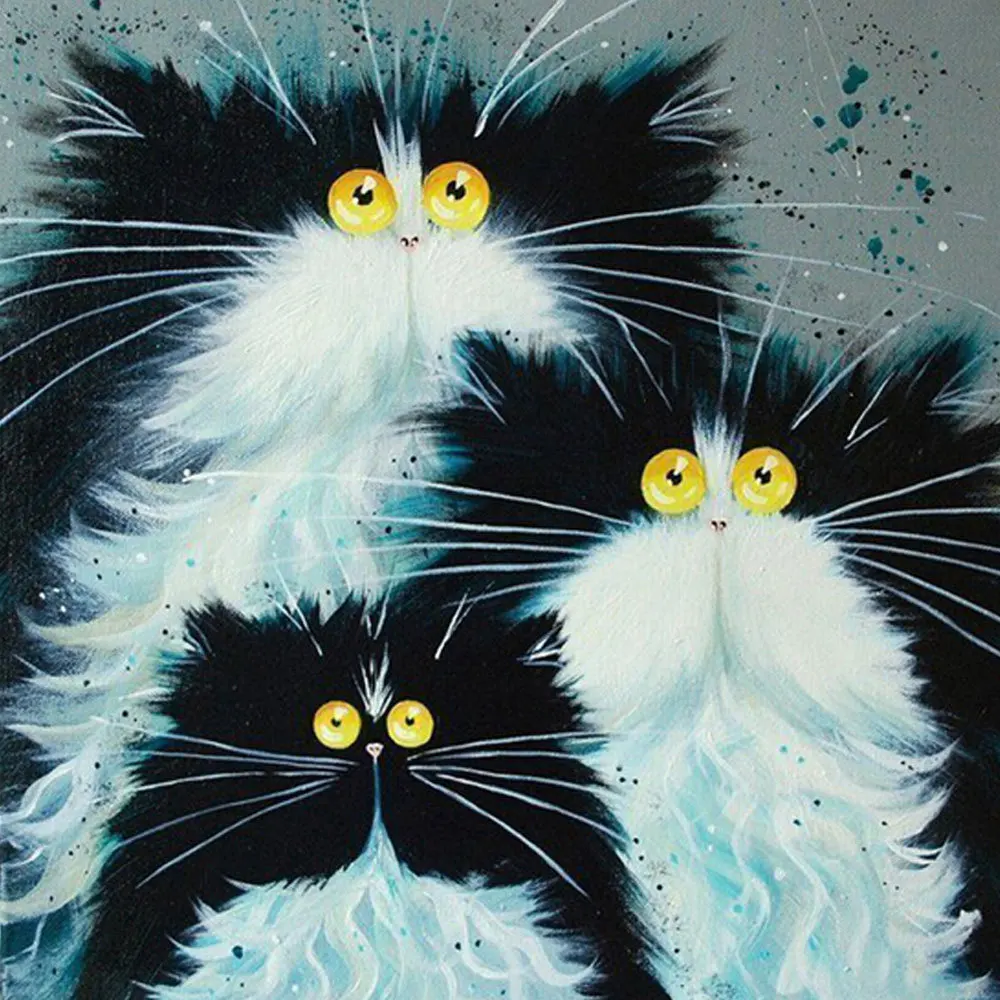 Новая мозаика полная выкладка алмазная вышивка три любопытных кота бусины в виде