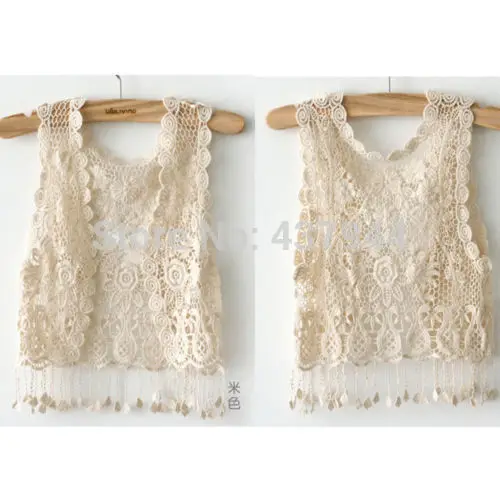 Новинка Женский вязаный крючком кардиган с кисточками цвета хаки топ жилет WMM |