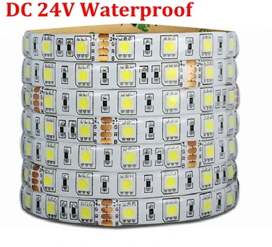 5M DC24V IP65 Водонепроницаемая Гибкая СВЕТОДИОДНАЯ лента SMD 5050 300 светодиодный осветительный светодиодный лента на открытом воздухе декоративная веревка WarmWhite белый RGB