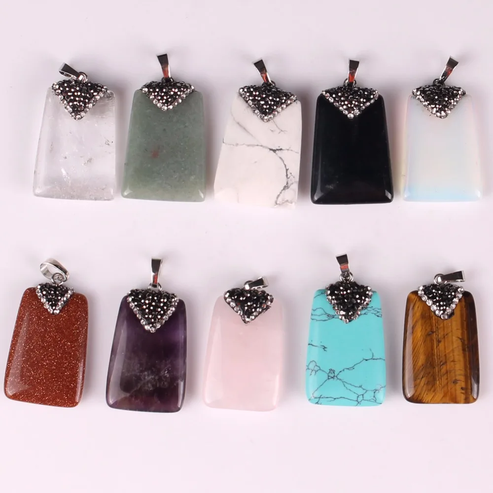 Подвеска из квадратных бусин красного розового кварца горячая Распродажа 9 видов