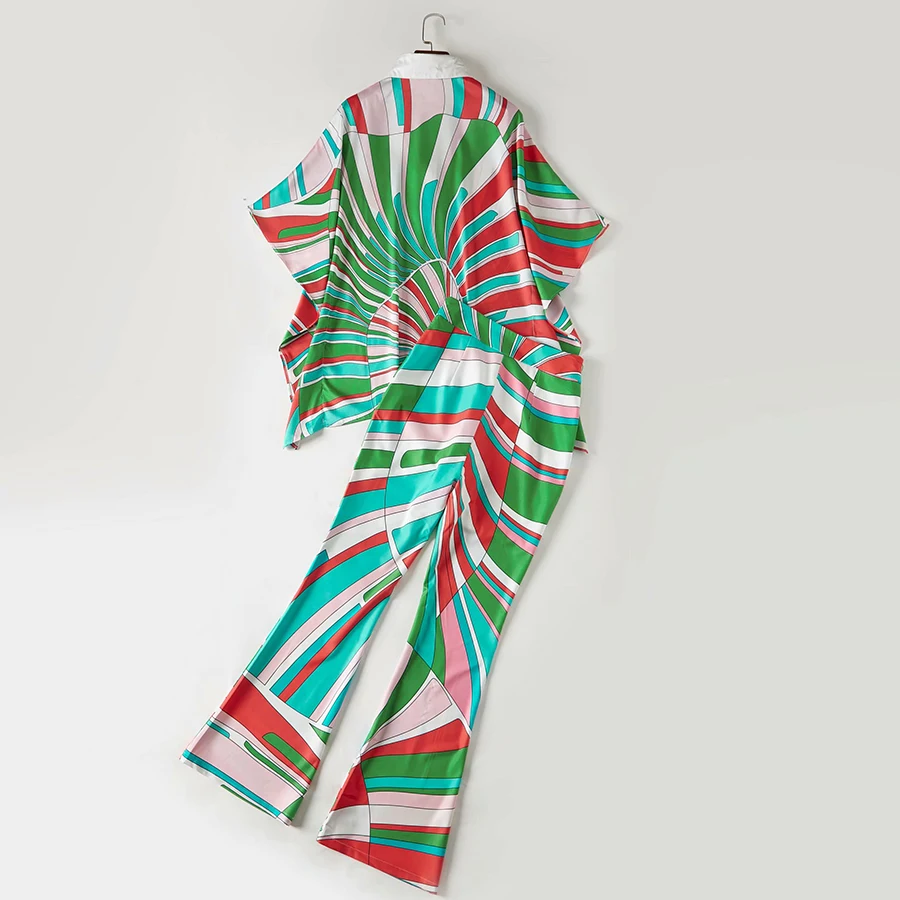 Женский костюм AELESEEN костюм-двойка с рукавами летучая мышь геометрическим