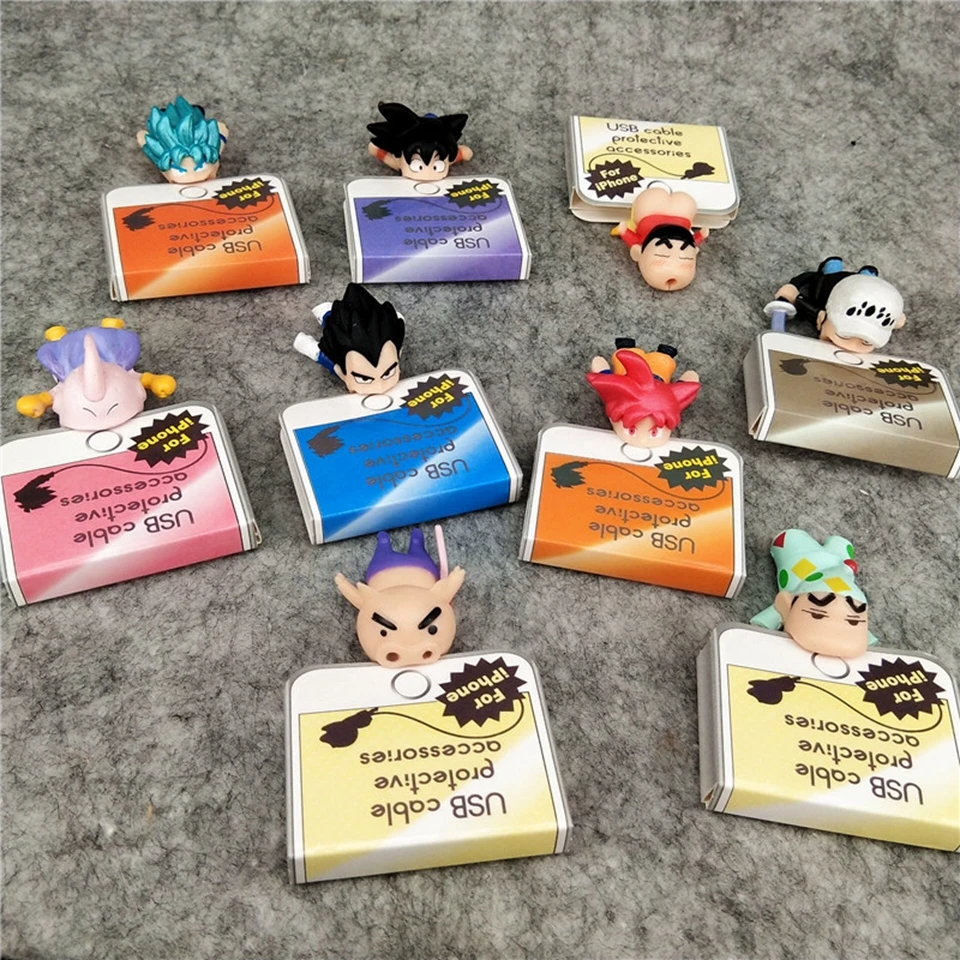 Кабель для защиты от укусов животных, кабель для защиты IPhone, игрушки Dragon Ball, аниме, Мультяшные фигурки, аксессуар для телефона, держатель, приколы и розыгрыши