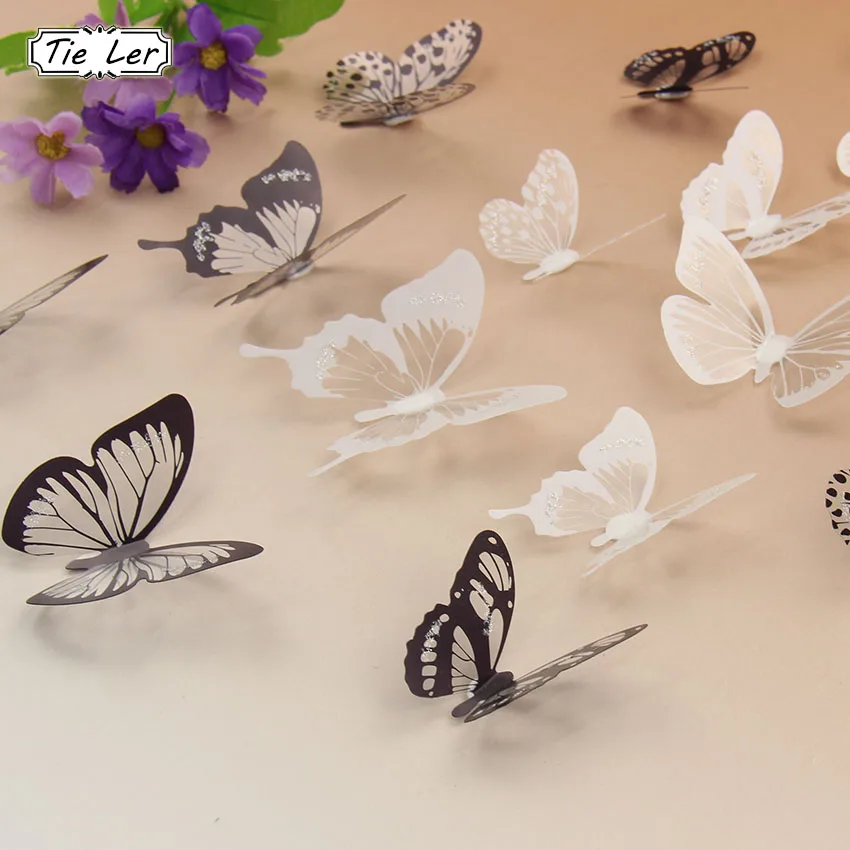 18 шт./компл. 3D хрустальные бабочки DIY домашний декор настенные Стикеры для детской