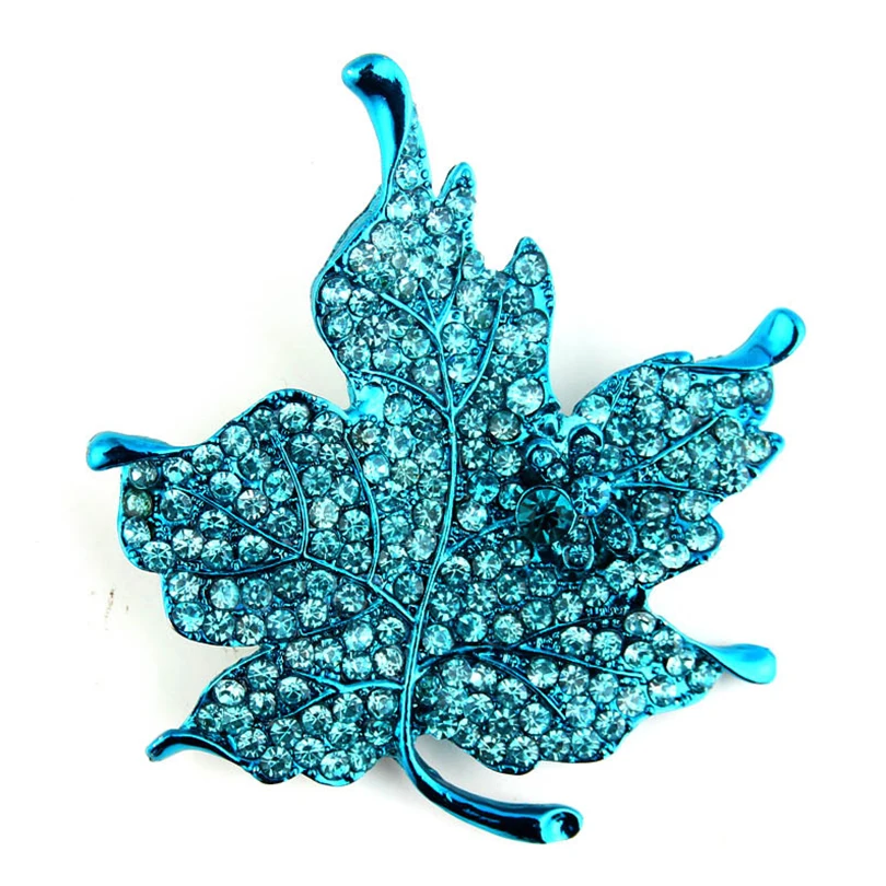 Zircon Red Maple Leaf Brooches For Women Gold Silver Alloy Female Brooch Pins Fashion Wedding Party Sweater Clothing Jewelry | Украшения и