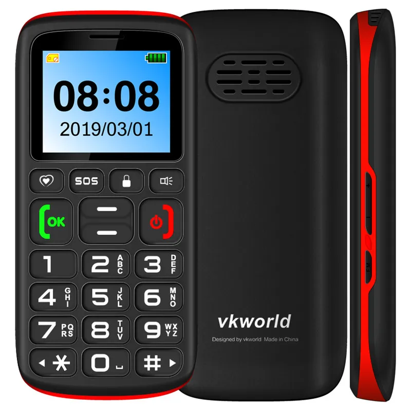 Красный Русская клавиатура VKworld Z3 с функцией телефона, 1,77 дюймовый экран, 1000 мАч, батарея, SOS, блокировка ключа, две sim-карты, fm фонарь, Bluetooth, мобильный телефон - Цвет: Красный