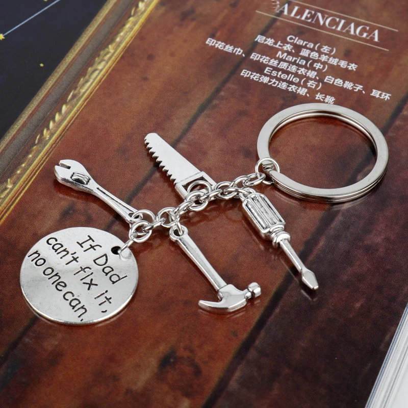 Модные брелки с надписью &quotпапа&quot креативный молоток отвертка искусственная