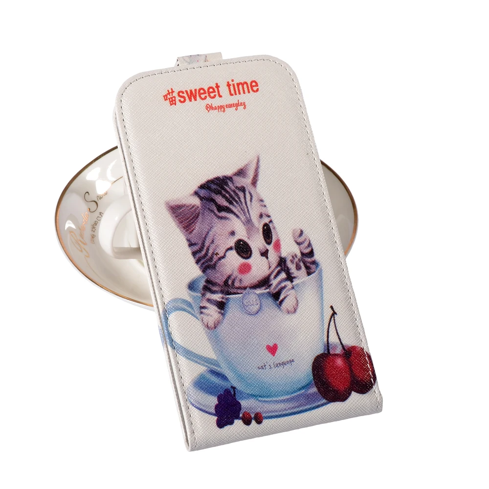 Высокое качество Новый стиль мультфильм живопись Вертикальный Флип PU кожаный