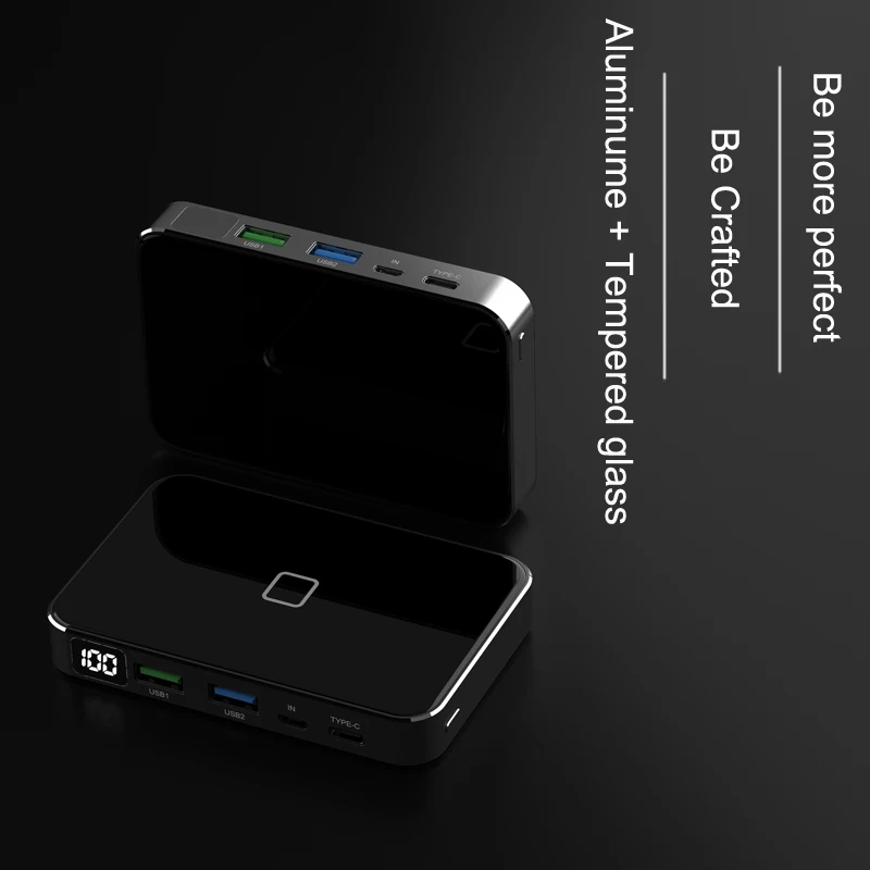 Беспроводное зарядное устройство RIY graphen 10000 мАч с type c PD QC3.0 USB для xiaomi huawei и
