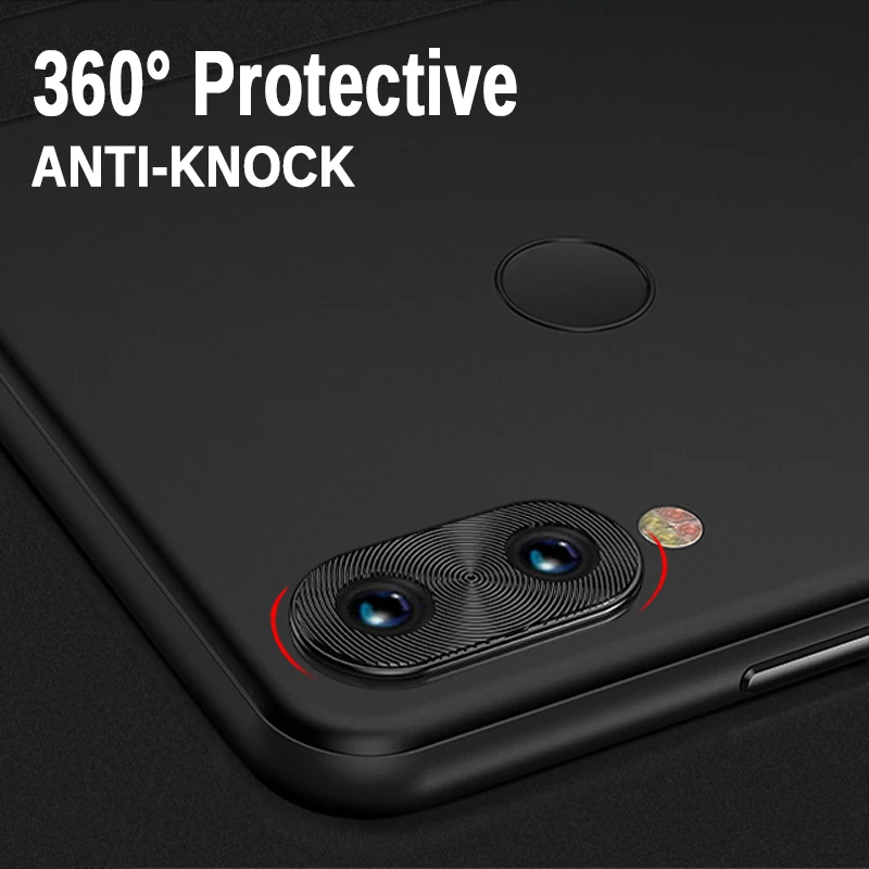 2 в 1 Защитное стекло для Xiaomi Redmi Note 7 Защита экрана камеры с металлическим кольцом