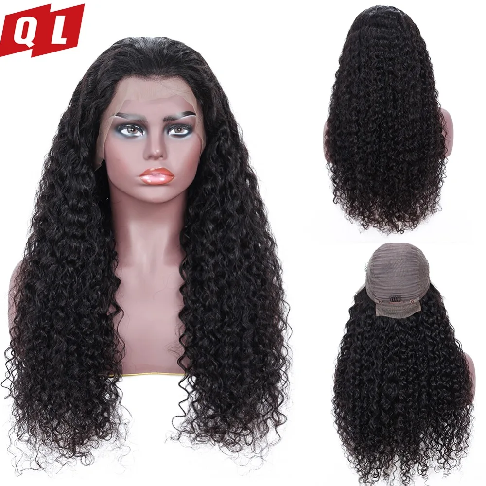 Парики из натуральных волос на кружевной основе QLOVE для черных женщин