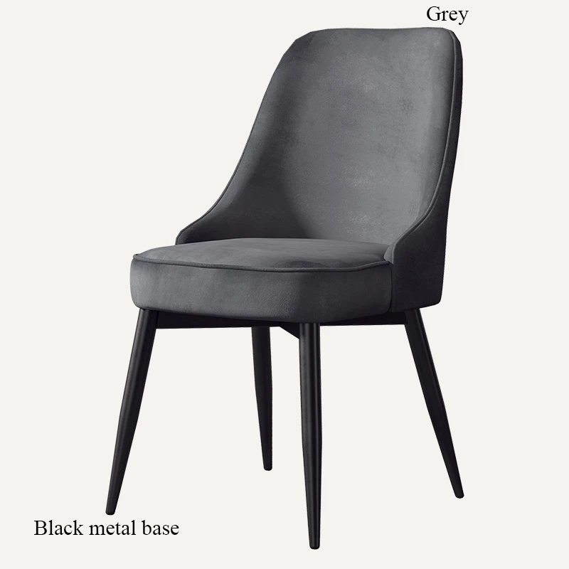 Black base Grey Современный минималистичный высокий отскок ресторанная мебель стул ресторан современный Pu китайский железный стул деревянный кухонный обеденный стул отдых - Цвет: Black base Grey