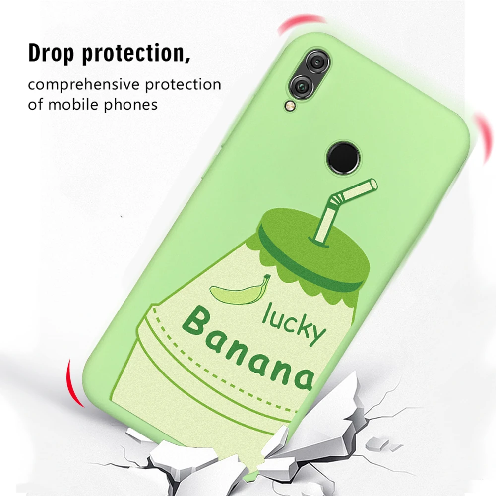 Green Pattern case For Huawei Honor 20 10 9 Lite 8X 20i Nova 5 Pro 10i Cartoon Silicone phone Cactus Yogurt Pig Back cover |
