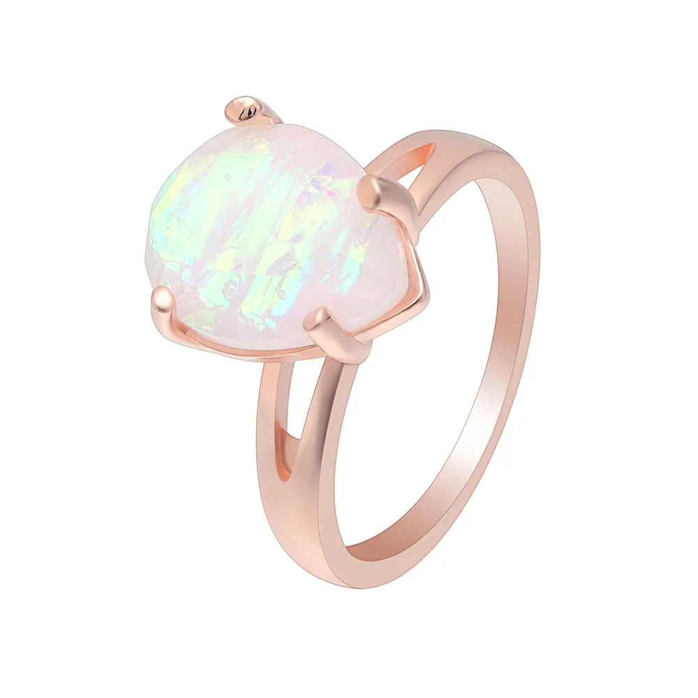 Женское кольцо модное золотое яркое огненный опал|Кольца| |