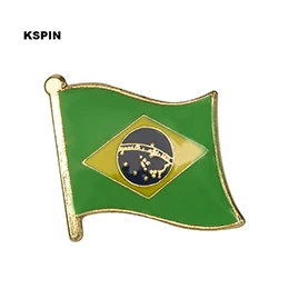 Флаг Бразилии булавка лацкан значок 10 шт. брошь 20 шт. на лот значки KS-0023 - Цвет: KS-0023