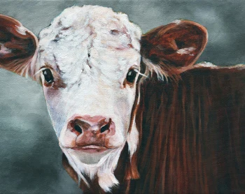 

2019 NEW TOP original cow calf art oil painting-# 100% hand painted ART OIL PAINTING 30" -accept custom animal art