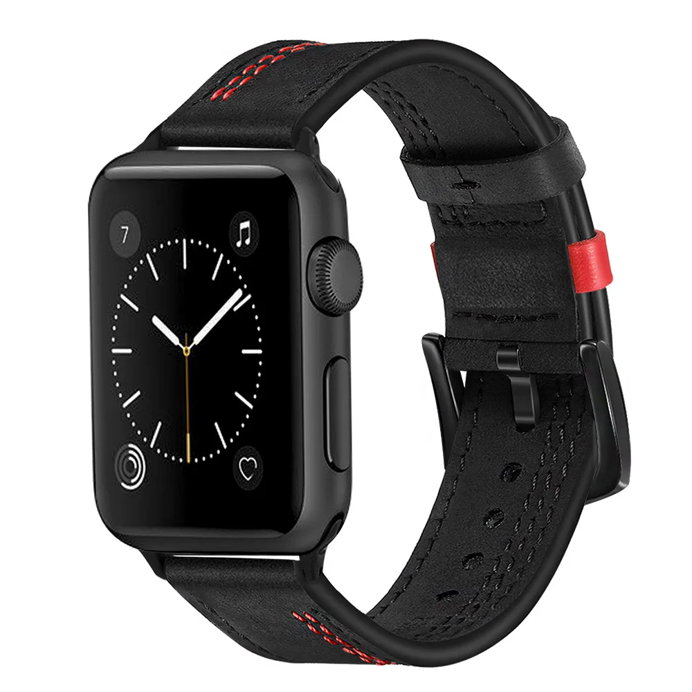 Уникальный ремешок из натуральной коровьей кожи для iWatch Apple Watch Series 5 4 3 2 1 38 мм 40 мм 42 мм 44 мм 316L сталь застежка ремешок