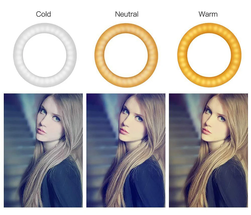 Walkingway 6" Photography Lighting Dimmable LED Selfie Light Ring Light Youtube Live Video Makeup Photo Studio Light USB Plug