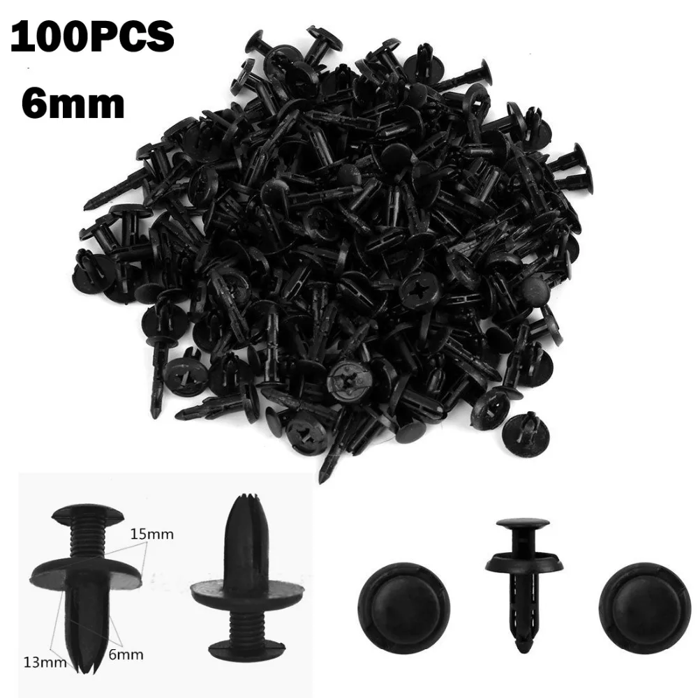 Кузов/бампер Push Pin заклепки фиксатор отделкой 100 шт. 8 мм Литье клип ассортимент best
