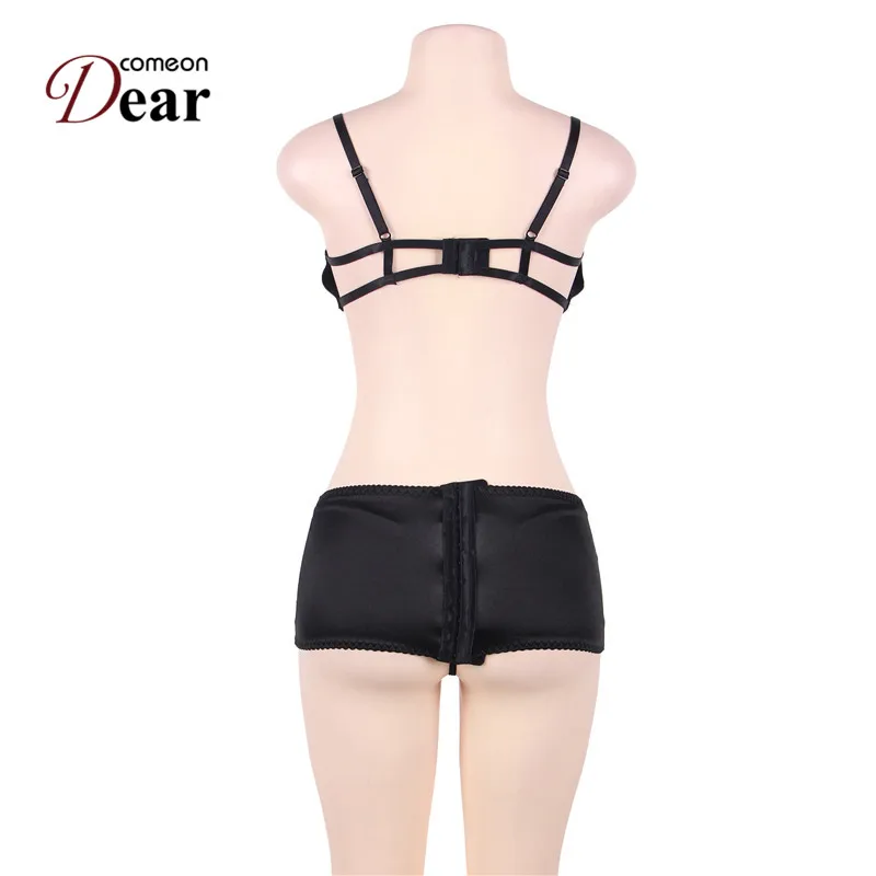 Комплект нижнего белья Comeondear Bielizna Damska Komplety K80418 фиолетовый и черный цвета 3 шт.