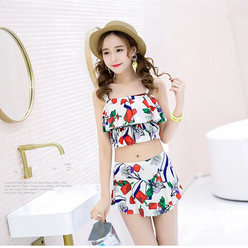 2018 Летний Бикини купальник в винтажном стиле женский милый сексуальный