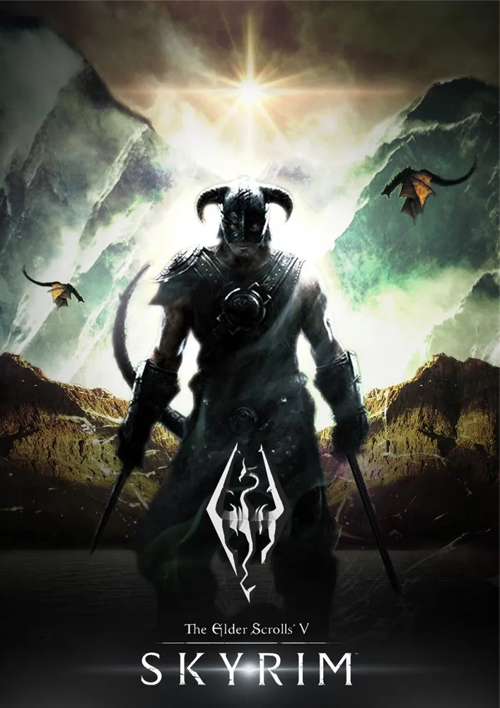 Бургундия Эдер свиток Skyrim плакаты игры настенные наклейки с белым покрытием бумага печатает четкое изображение украшение дома гостиная спальня - Цвет: Бургундия
