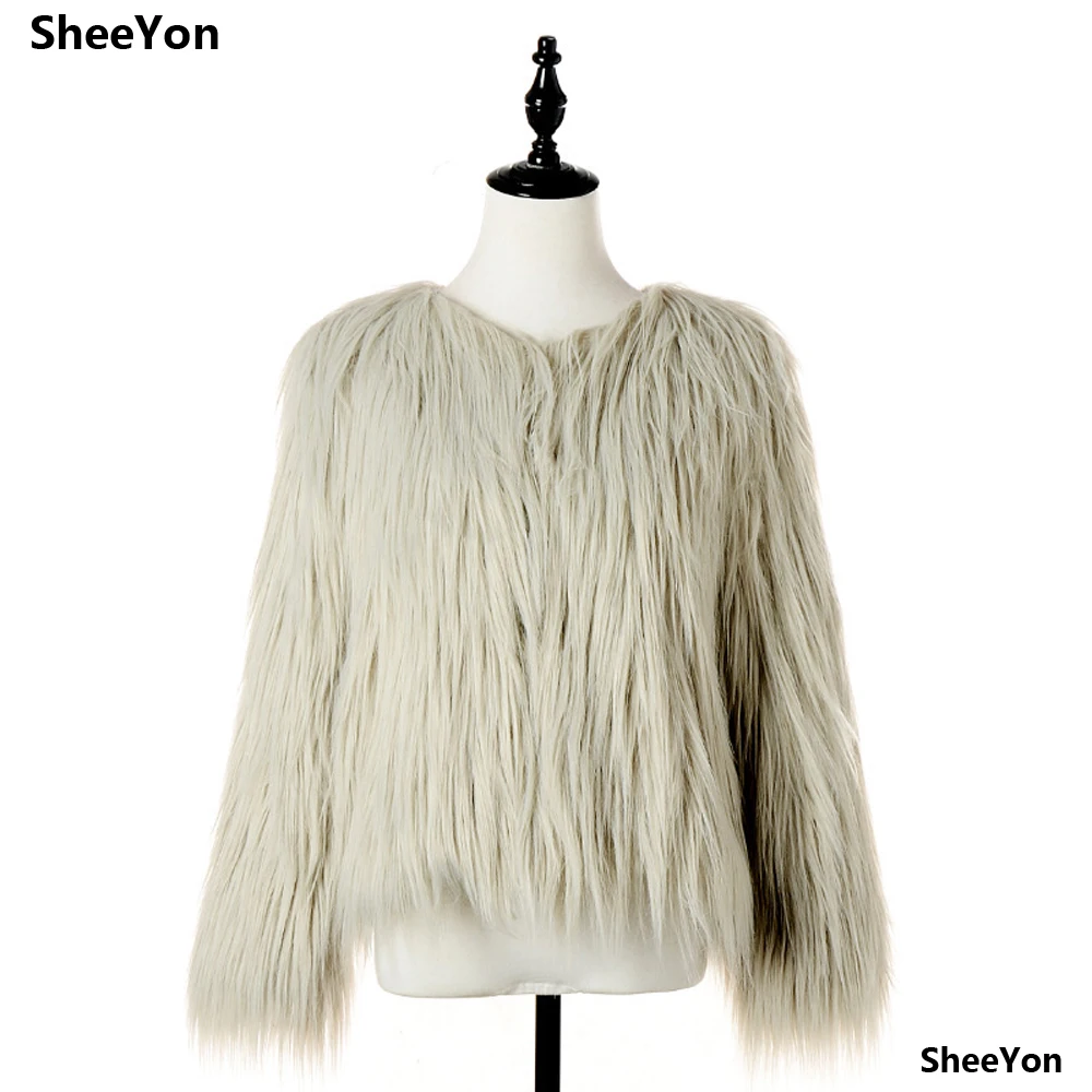 SheeYon зима Для женщин пальто из искусственного меха Высокое качество модные