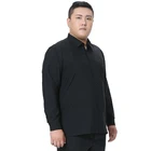 Рубашка мужская однотонная черная, белая, фиолетовая, с длинным рукавом, большие размеры, 5XL, 6XL, 7XL, 8XL