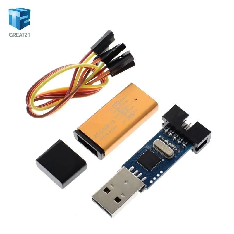 1 комплект ST LINK Stlink ST-Link V2 Mini STM8 STM32 симулятор скачать программист Программирование с крышкой DuPont кабель ST Link V2