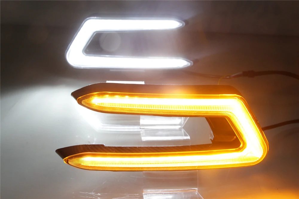 Автомобильный мигающий светодиодный фонарь 2 шт. для Toyota Camry DRL дневные ходовые огни Автомобильные аксессуары ABS 12 В Противотуманные фары с поворотным сигналом