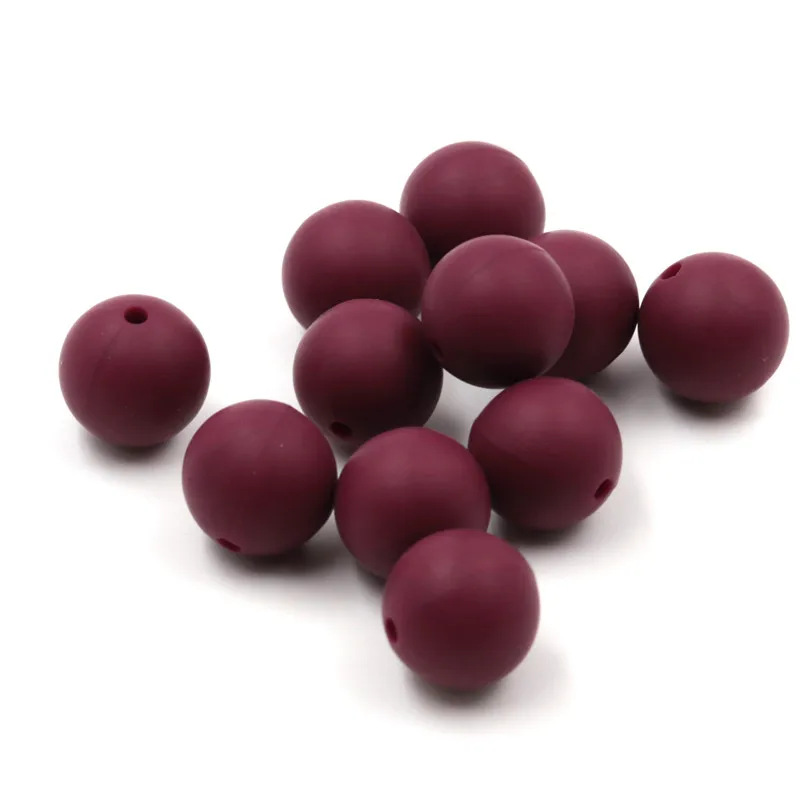 Burgundy JOJOCHEW 50 шт. Силиконовые Бусины круглые 9 мм пищевого класса бусы-грызунки для изготовления детского подарка горячая распродажа - Цвет: Burgundy