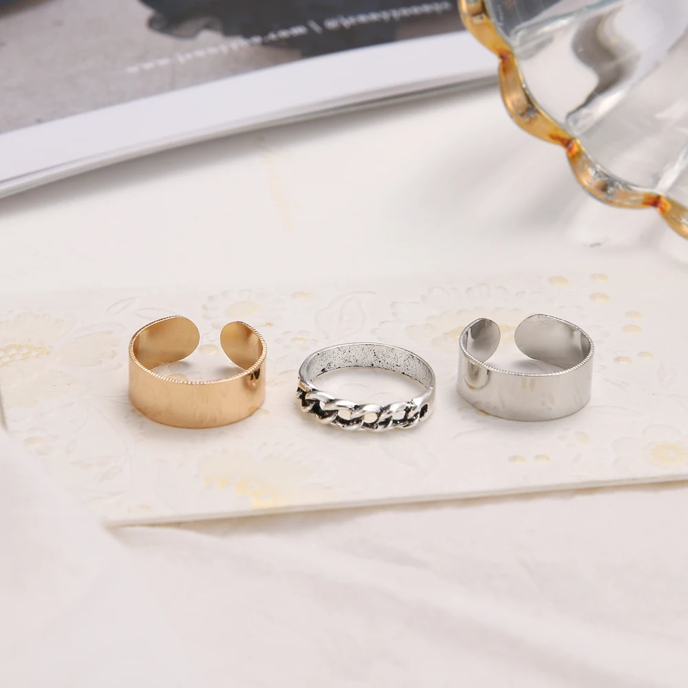1 Набор/3 шт панк золотые, серебряные кольца женские Anillos Стек Обычная полоса миди Середина кольца на фаланг пальца набор для женщин Anel Rock ювелирные изделия