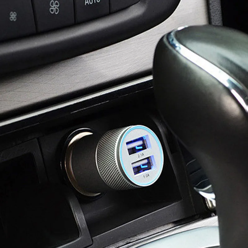 1X автомобильное зарядное устройство с двойным USB портом питания адаптер
