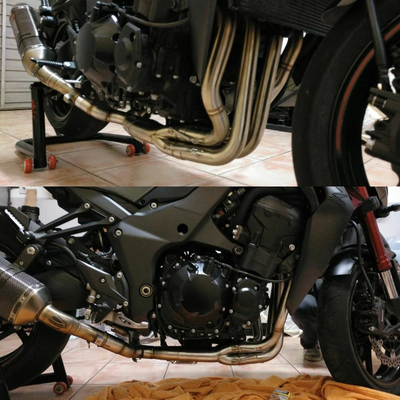 Z1000 2010- глушитель выхлопной трубы мотоцикла Модифицированная Нержавеющая сталь Передняя труба полная система для Kawasaki Z1000 2010