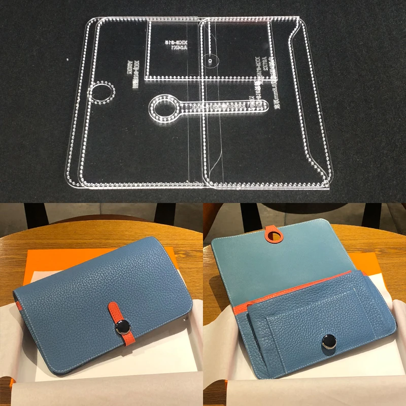 

Practical Acrylic Wallet Template Transparent Templates Leather Craft Pattern Stencil for Making Business Long Wallets 11x20x1cm