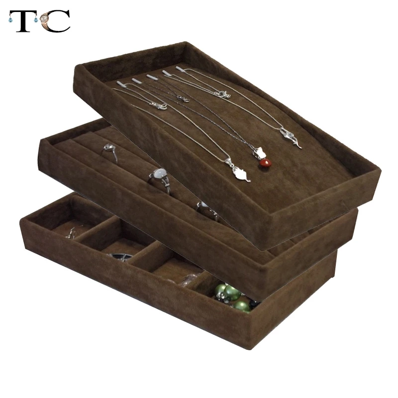 Бесплатная доставка кольцо ожерелье серьги отсек Дисплей лоток ювелирных