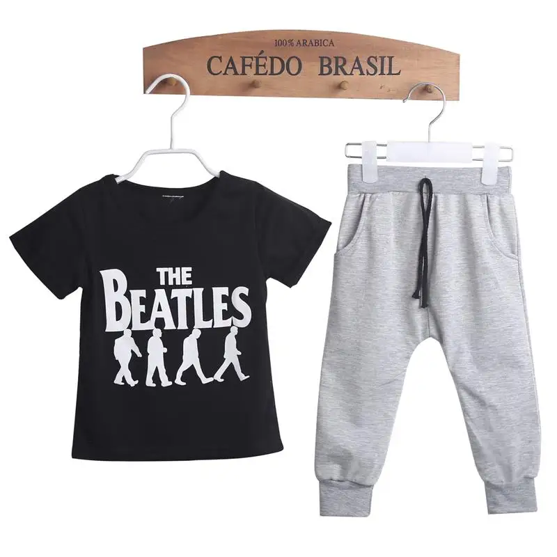 Лидер продаж одежда для маленьких мальчиков комплект из 2 предметов футболка с