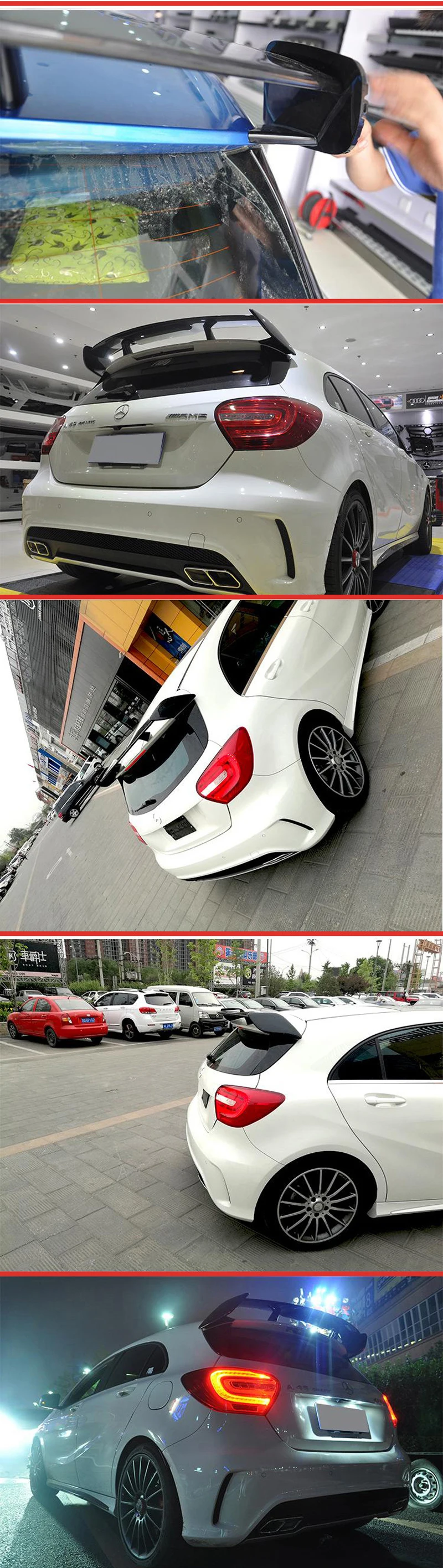 Для Mercedes Benz A класс W176 A160 A180 A200 A250 A45 AMG хэтчбек 5 дверей 2013- ABS Пластик задний спойлер крыло, крышка багажника