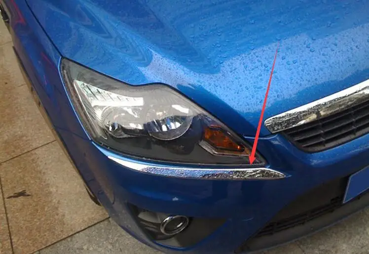 1 Для Ford Focus 2008 2009 2010 2011 4 двери автомобиля ABS Хромированная задняя фара для украшения 2 шт - Цвет: 1