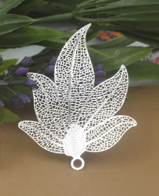 5 шт./лот 36x45 мм винтажные Подвески в виде кленового листа с металлическими